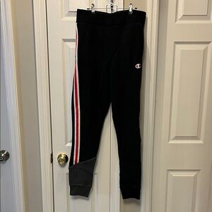 Champion Black Joggers with Red and White Accents